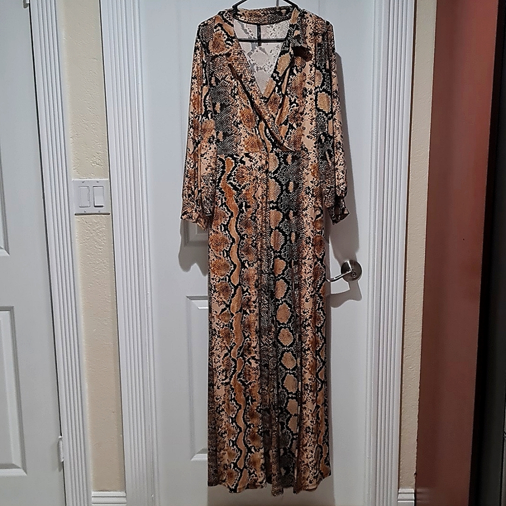 Reptile Print Jumpsuit - Good time USA - size 1X